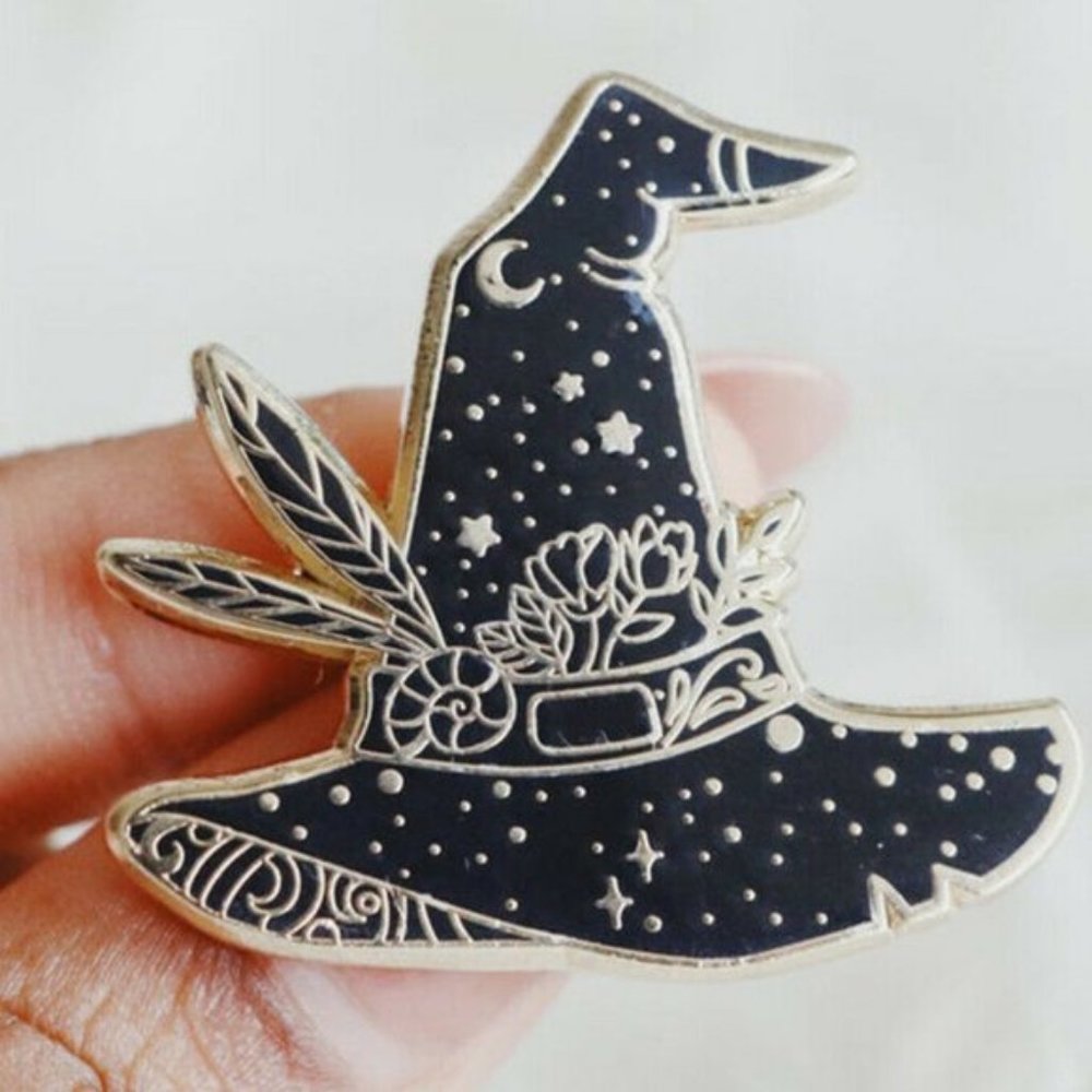 Witch Hat Bohemian Enamel Pin